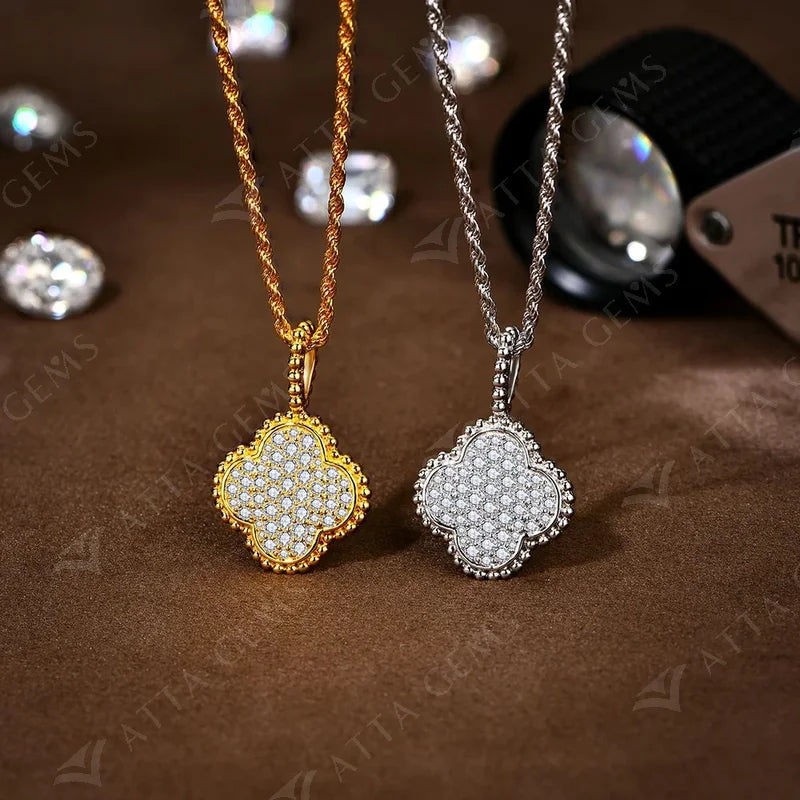 The Riviera Clover | BENYSE | Pavé Moissanite & 925 Sterling Silver