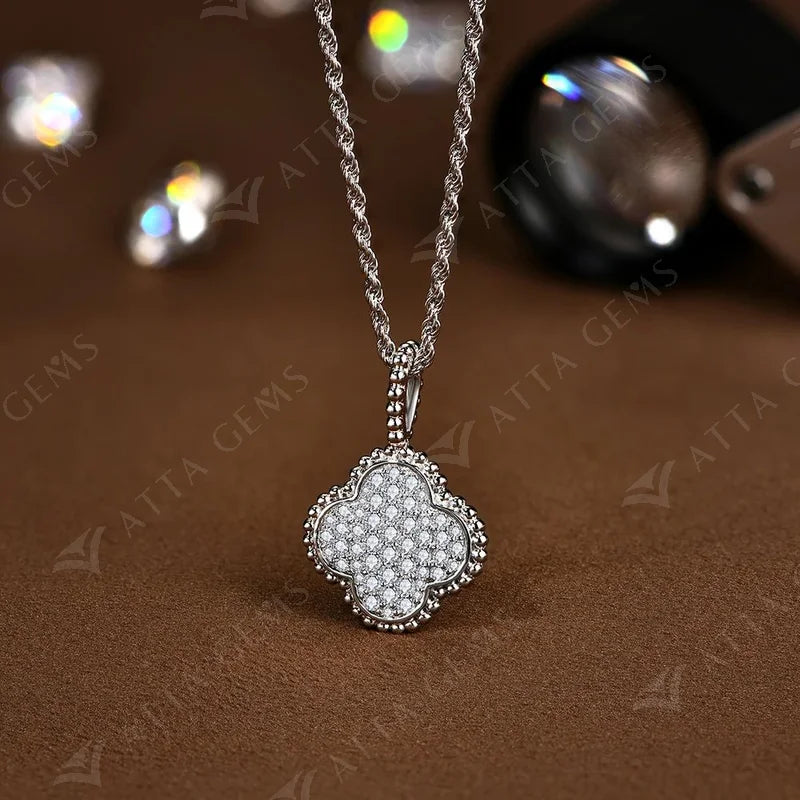 The Riviera Clover | BENYSE | Pavé Moissanite & 925 Sterling Silver